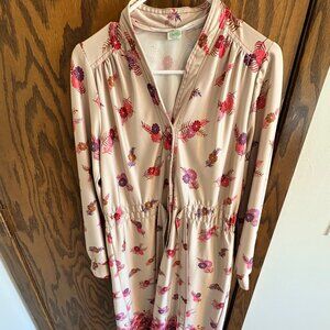 🌸 Vintage Floral Long Sleeve Midi Dress – Romantic Boho Cottagecore 🌸